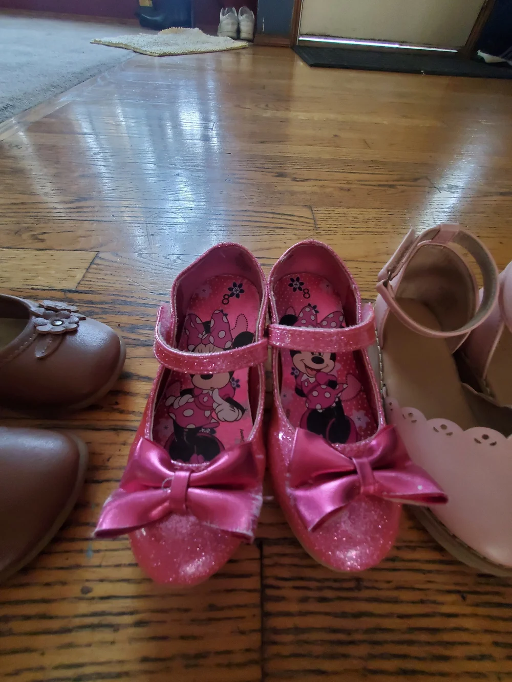Disney Pink Minnie Glitter Mary Jane Shoes